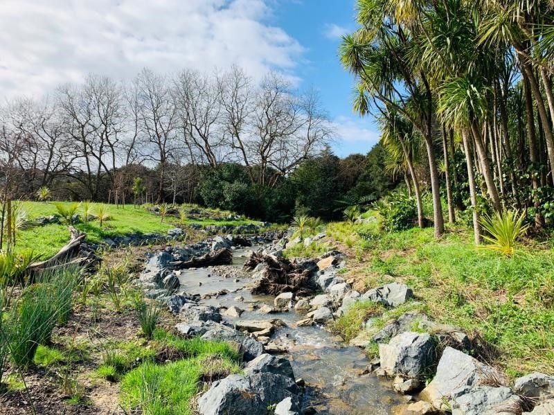 A completed Ecobank project at Sherwood Reserve, on the Taiaotea stream in Browns Bay A completed Ecobank project at Sherwood Reserve, on the Taiaotea stream in Browns Bay