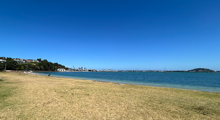 Okahu Bay Reserve - Looking west along the bay. Photo credit: S Hulse.
