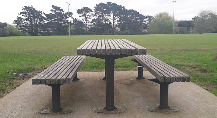 Rosedale Park - Picnic table and seats.