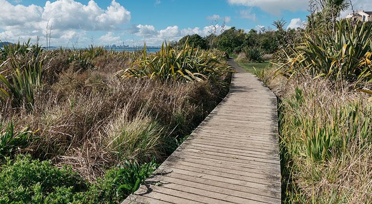 Spinnaker Strand - Section of boardwalk along the coastal edge.