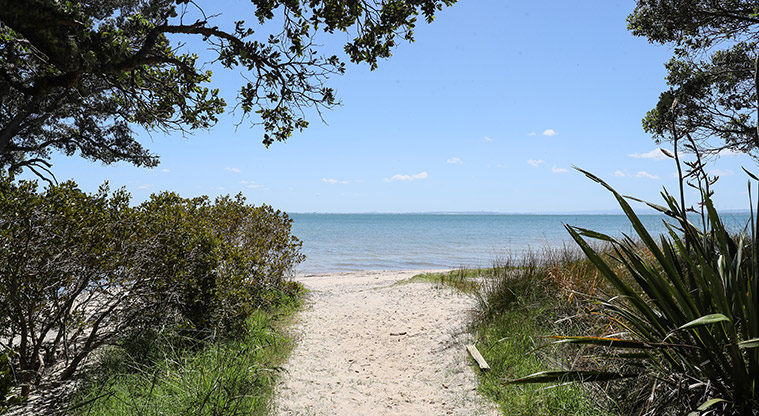 Āwhitu Brook Homestead Path - First part of the path takes you along the beach.
