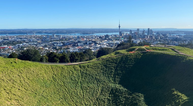 Maungawhau / Mt Eden Path - View overlooking the crater and out towards the city centre.
