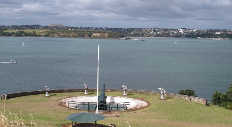 Maungaukia / North Head Path – One of the many historic military installations on Maunguaika / North Head.