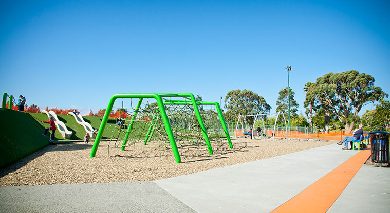 Puketāpapa Path - Keith Hay Park sports-themed playground.