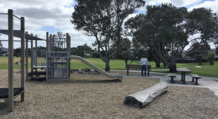 Red Beach Beginners Path - Plenty of seating to watch children play.