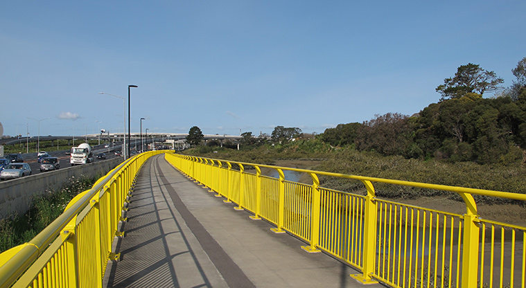 Te Atatu to City Path - New yellow bridge into Waterview area.