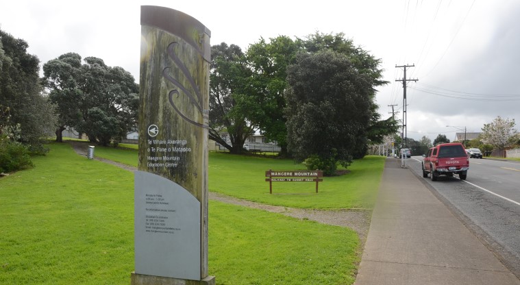 Te Pane o Mataoho / Te Ara Pueru / Māngere Mountain Path - Start of the path on Coronation Road, next to the sign directing you to the Māngere Mountain Education Centre.