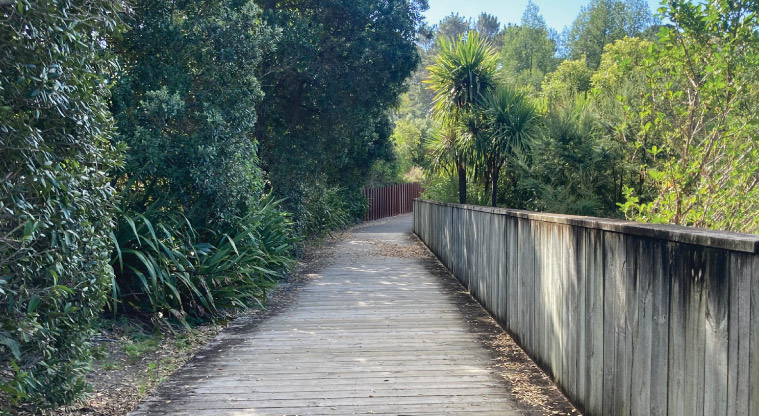 Unsworth to Rosedale Path – Planting and built structures along the path.
