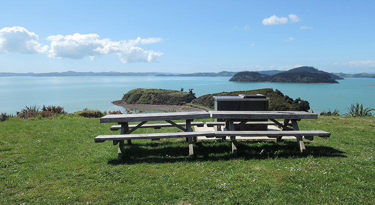 Waitawa Kotare Path - Views out to Pakihi Island.